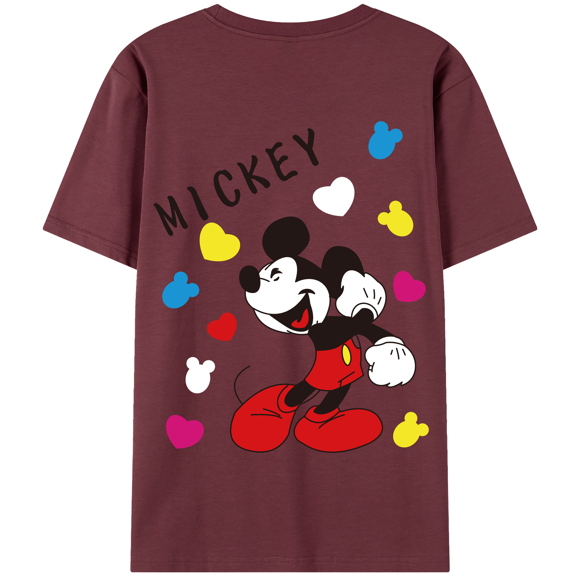 （画像用） ミッキーマウス Mickey Mouse 綿100％半袖Tシャツ（背面プリント）